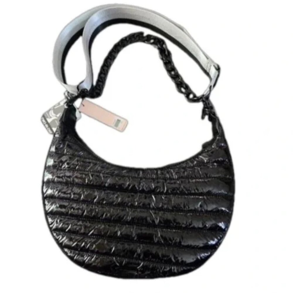 BCBG Black Shiny Puffer Bag NWT